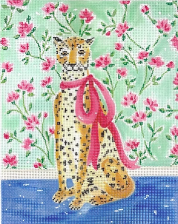 Stately Leopard w/Pink Bow (Kate Dickerson)