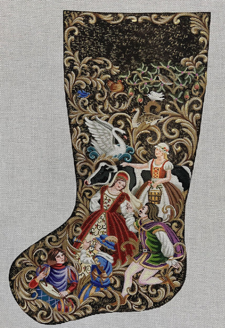 12 Days of Christmas Stocking/Left Facing - 13M (Tapestry Tent)