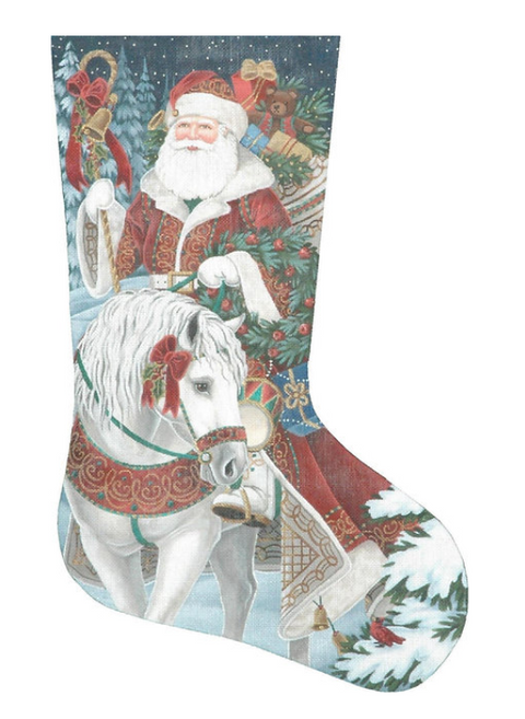 Santa on Horseback Stocking - 13M (Tapestry Tent)