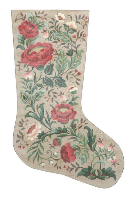 Christmas Floral Stocking - 18M (Tapestry Tent)