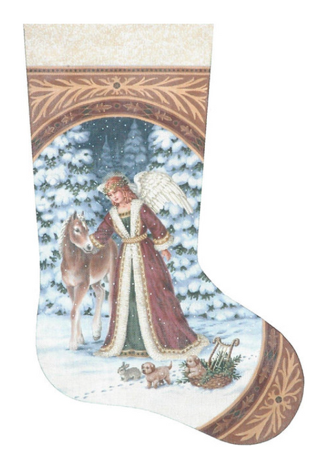 Angel w/Pony & Puppies Stocking - 18M