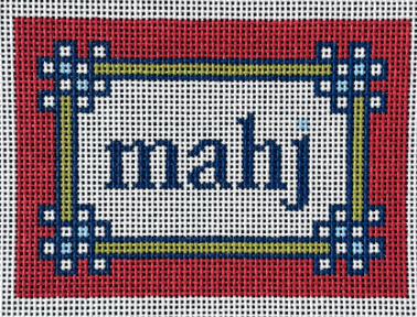 Floral Corner Mahjong Insert Red/Navy/Olive (Love MHB Studio)