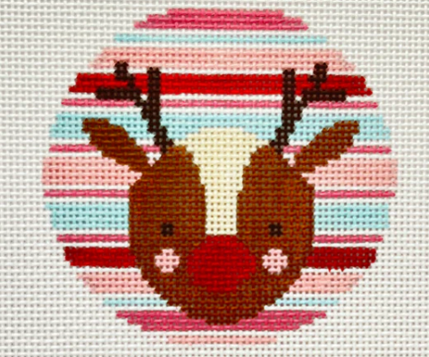 Reindeer w/Stripes (Blueberry Point Canvas)