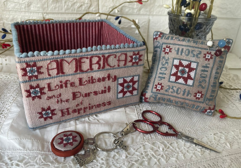 American Patriotic Sewing Basket -  Nashville Market Exclusive (Mani di donna)