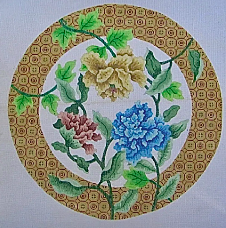 Chrysanthemums/Gold Pattern Border (MM Designs)