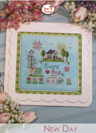 New Day Wooden Backer (Cherry Blossoms)