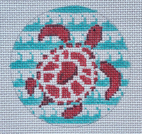 Red Turtle/Aqua Stripe Waves (MM Designs)