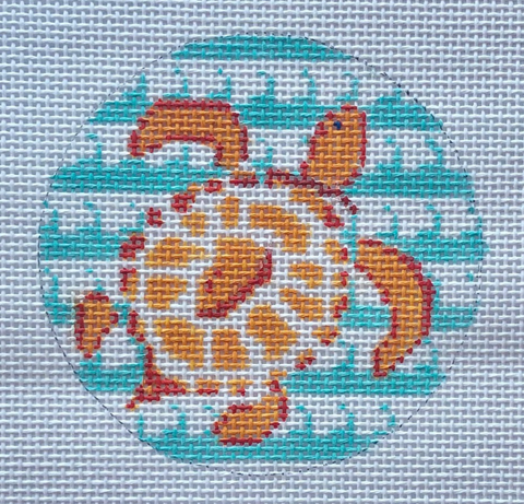 Orange Turtle/Aqua Stripe Waves (MM Designs)