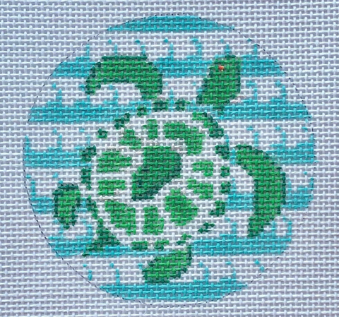 Green Turtle/Aqua Stripe Waves (MM Designs)
