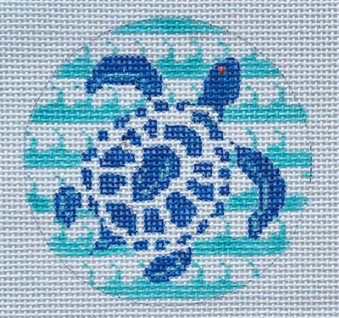 Blue Turtle/Aqua Stripe Waves (MM Designs)
