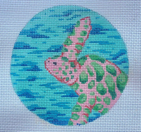 Pink & Green Turtle/Aqua & Blue Waves (MM Designs)