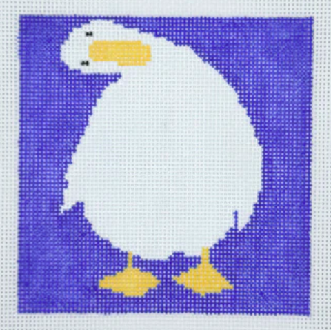 Silly Curious Duck (Three Petals Needlepoint)