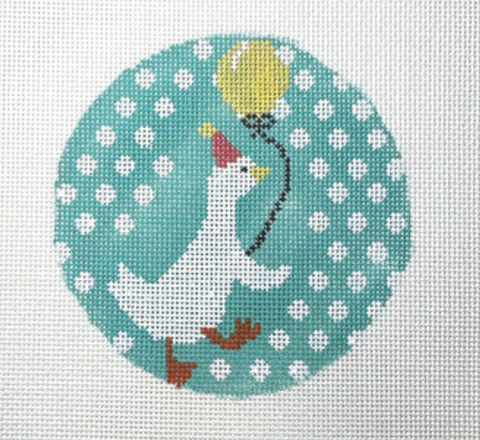 Polka Party Duck (Three Petals Needlepoint)