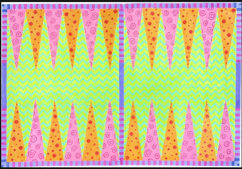Funky Patterns Backgammon Board (Kate Dickerson)