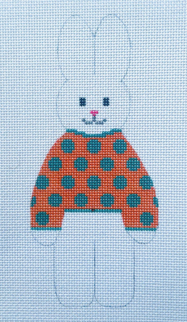Orange and Teal Polka Dot Bunny (KCN Designers)