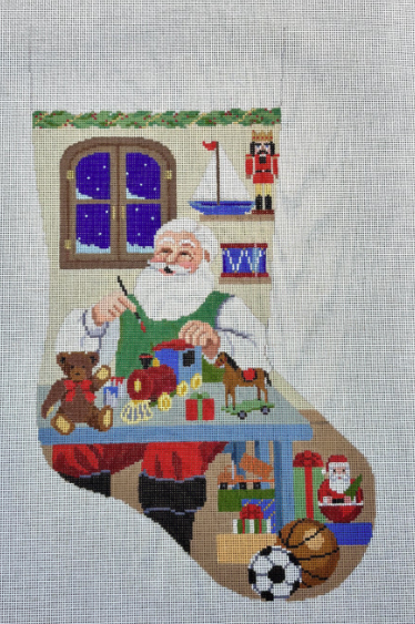 Santa at Work Table - Boy Stocking