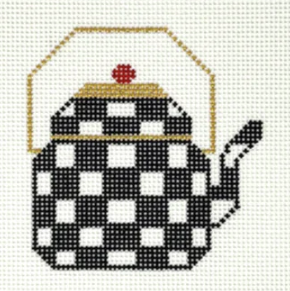 Teapot Square - Black & White (Stitchtent)