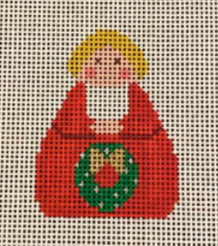 Red Angel w/Green Wreath and Gold Bow(KCN Designers)
