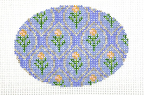 Dove Grey Floral Oval (Stitchtent)