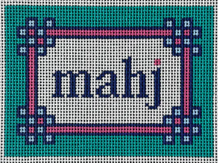 Floral Corner Mahjong Insert Teal/Pink (Love MHB Studio)