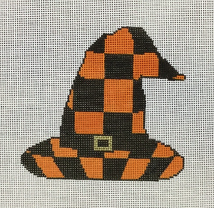 Orange and Black Check Witch's Hat (KCN Designers)
