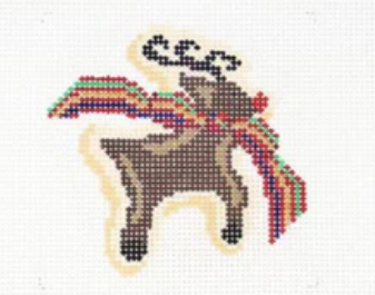 Reindeer Cookie w/Plaid Bow (Morgan Julia Designs)