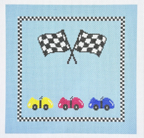 Race Cars and Racing Flags Pillow (KCN Designers)