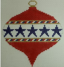 Navy stars on red bauble (Chris Lewis)