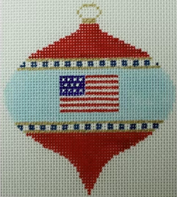 Bauble Point Bottom Flag Red w/Blue Stripe (Chris Lewis)