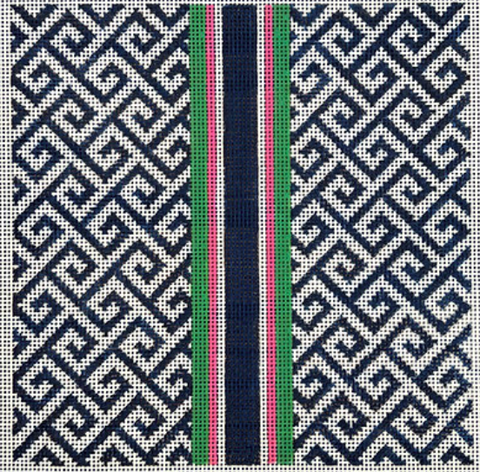 Greek Key w/Navy/Pink/Green stripe (Chris Lewis)