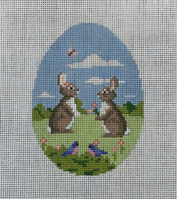 Bunny Bouquet Date (Susan Roberts Needlepoint)