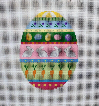 Bunny Stripe Egg (Susan Roberts Needlepoint)