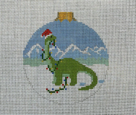 Dinosaur in Lights (Susan Roberts Needlepoint)