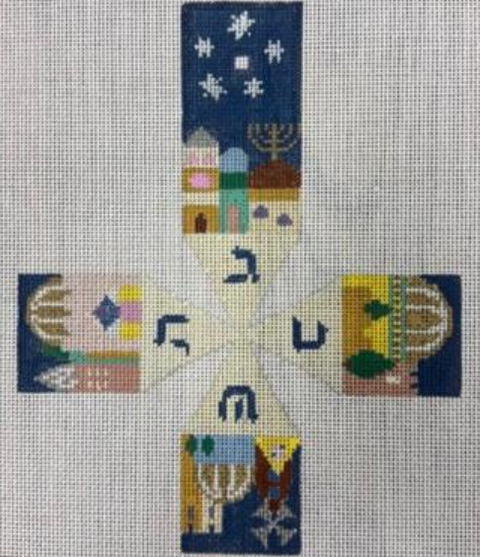 Dreidel/Jerusalem (Susan Roberts Needlepoint)
