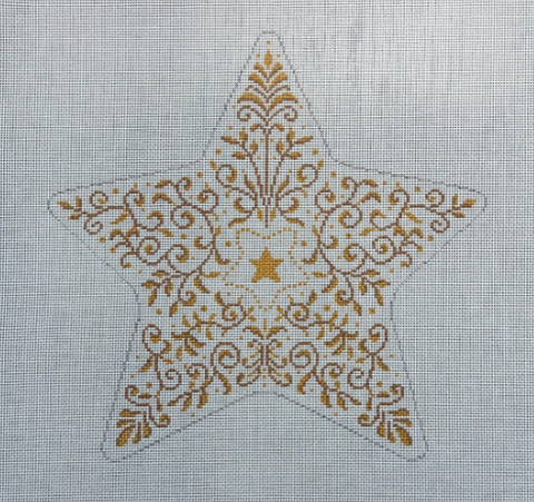 Gold Filagree Star Tree Topper (Susan Roberts Needlepoint)