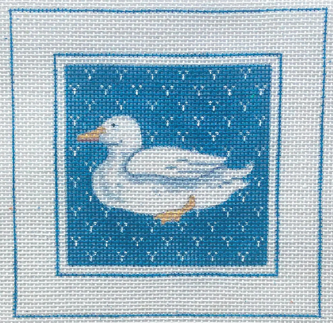 White Duck w/Blue & White Motif (MM Designs)