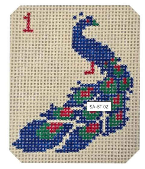 Peacock Tile Rd/Navy (Starke Art Designs)