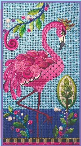 Fabulous Fanny Flamingo Embellishment Kit (Kelly Clark Needlepoint)