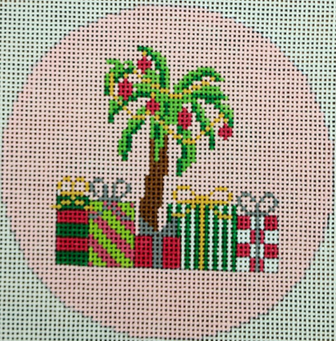Christmas Palm Tree on Pink (Kristine Kingston)