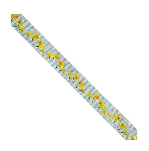 Daffodills Belt on Blue Stripes (Kristine Kingston)