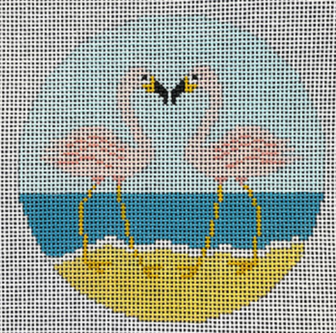 Kissing Flamingos on the Beach (Chris Lewis)