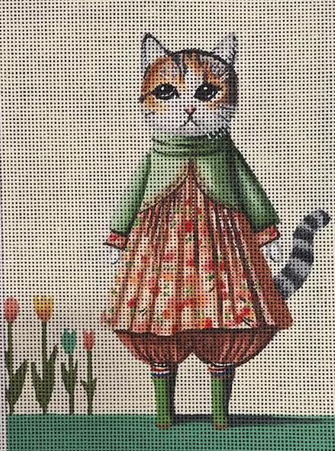 Garden Kitty  CT-5 (Mindys Needlepoint)