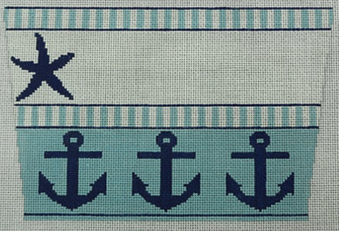 Stocking Cuff - Starfish and Anchors Blue & Navy (Kristine Kingston)