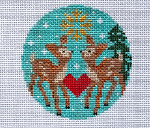 Kissing Reindeer - 18M (Stitchtent)