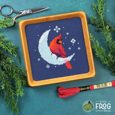 Ice Moon Cardinal (Fine Frog Stitching)