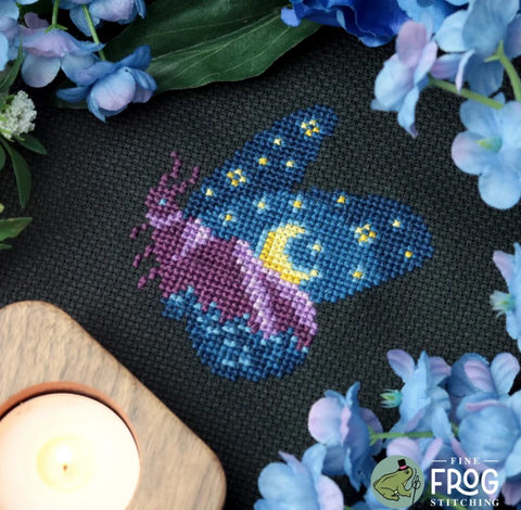 Mountain Moonrise Moth (Fine Frog Stitching)
