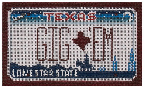 Mini License Plate - Gig'em Texas (Starke Art Designs)