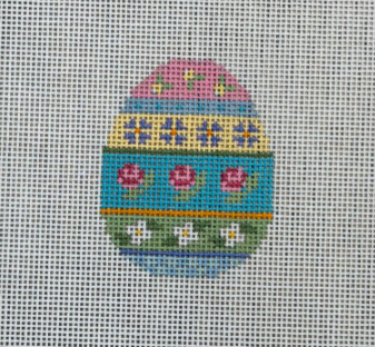 Rose Stripe, Small Egg (Susan Roberts Needlepoint)