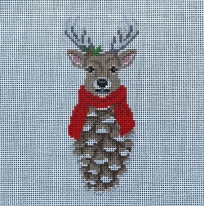 Pinecone Reindeer (Susan Roberts Needlepoint)