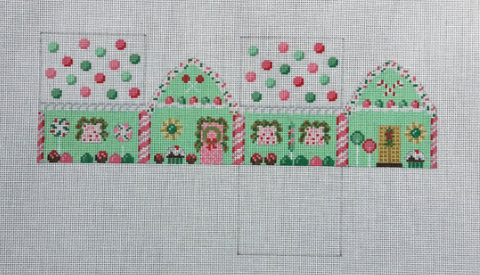 Pink & Green Mints - 3D Gingerbread House (Susan Roberts Needlepoint)